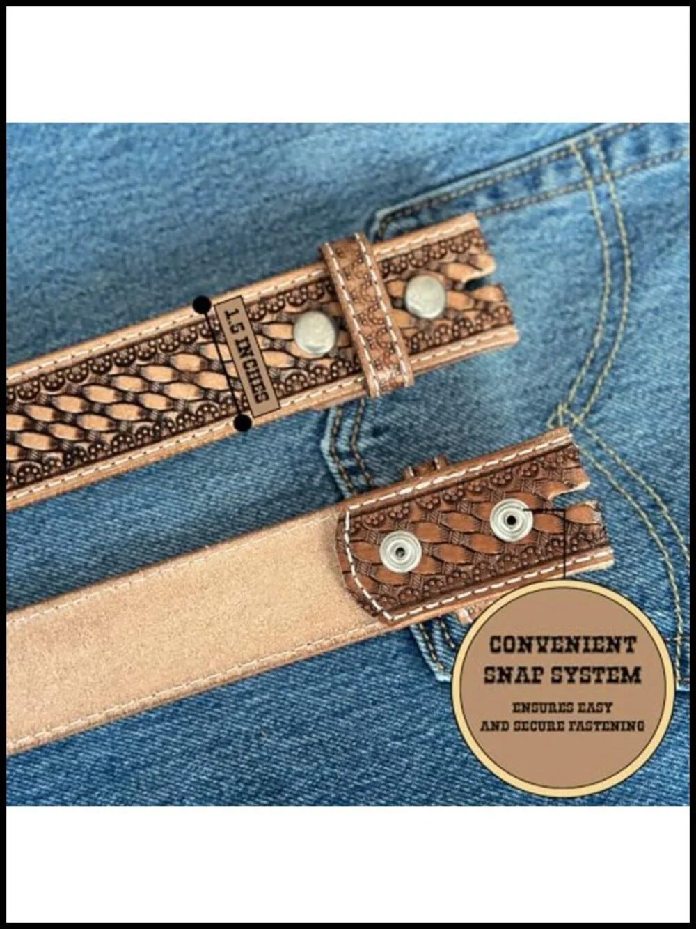 Handmade Western Leather Belt Strap 1.5